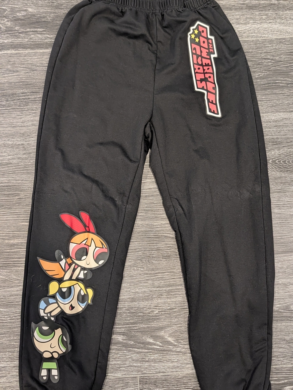ROMWE Black Womens' Joggers with The Powerpuff Girls Graphics
